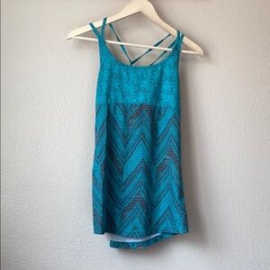 Bloom Gray Patterned Yoga Tank Top Medium